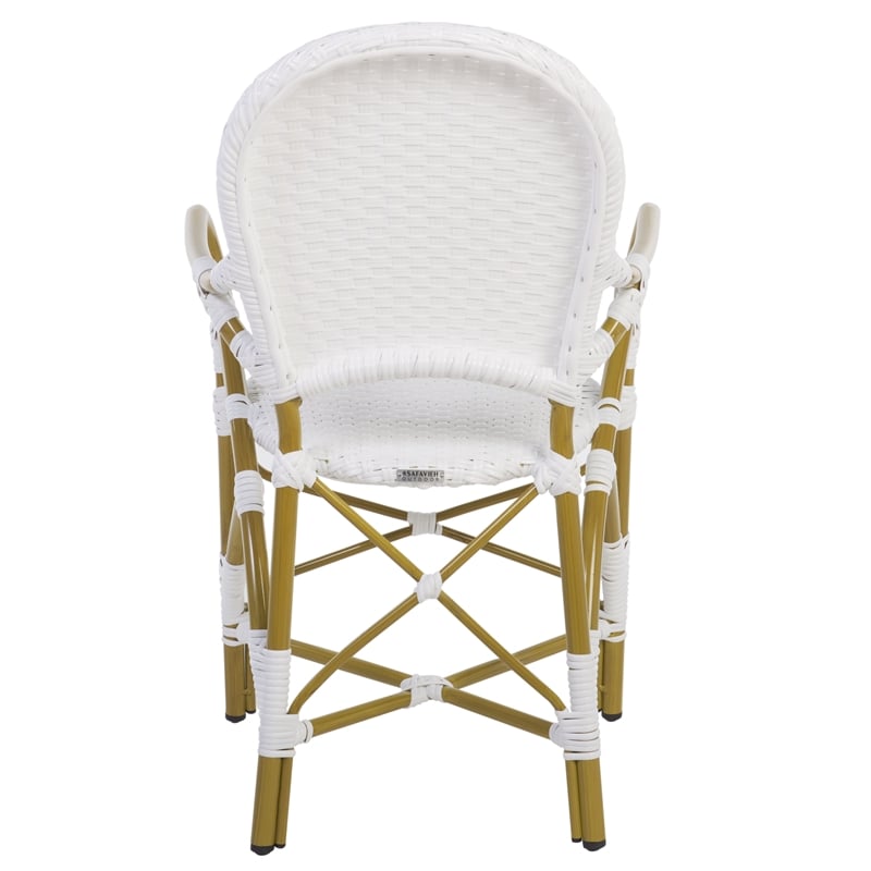 Safavieh Hooper Wood and Metal Arm Chair in White
