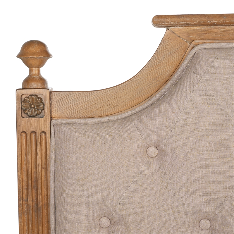 Safavieh Rustic Wood and Linen Headboard  in Taupe / Oak