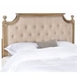 Safavieh Rustic Wood and Linen Headboard  in Taupe / Oak