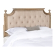 Safavieh Rustic Wood and Linen Headboard  in Taupe / Oak