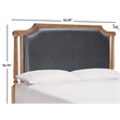 Safavieh Hudson Wood and Velvet Headboard  in Gray / Oak