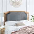 Safavieh Hudson Wood and Velvet Headboard  in Gray / Oak