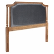 Safavieh Hudson Wood and Velvet Headboard  in Gray / Oak