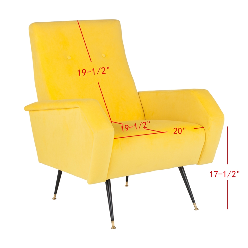 Safavieh Aida Wood and Iron Accent Chair in Yellow
