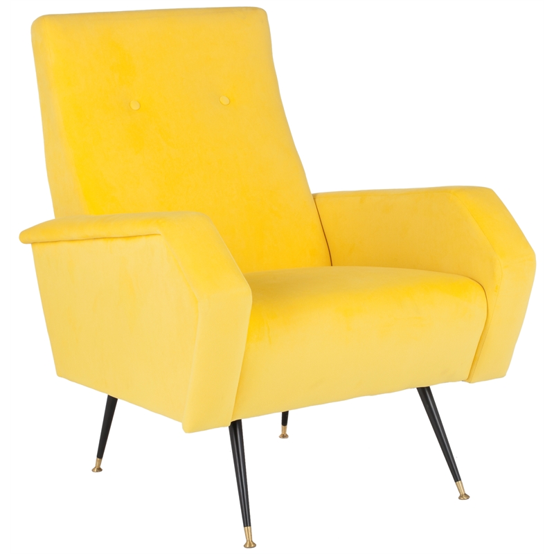 Safavieh Aida Wood and Iron Accent Chair in Yellow