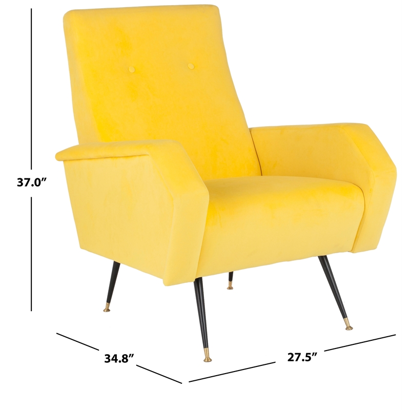 Safavieh Aida Wood and Iron Accent Chair in Yellow