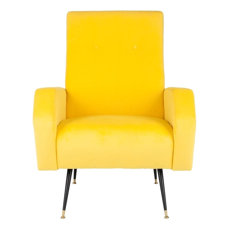 Safavieh Aida Wood and Iron Accent Chair in Yellow