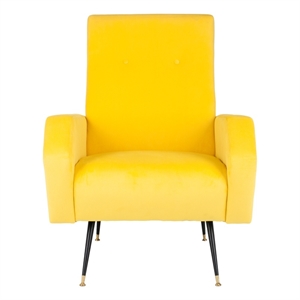 Safavieh Aida Wood and Iron Accent Chair in Yellow