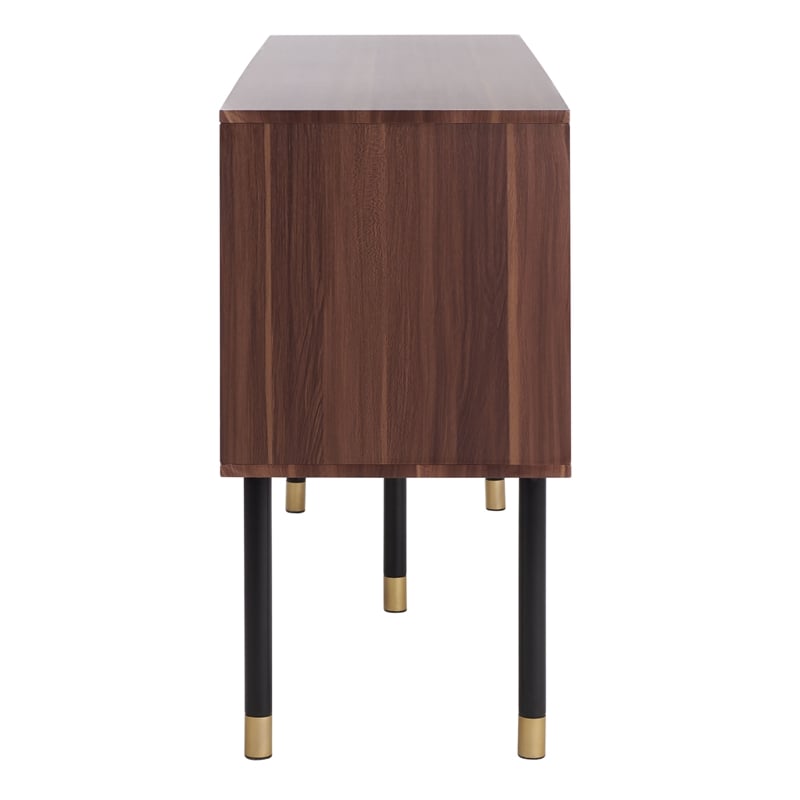 Safavieh Shiloh Wood and Metal Media Stand in White / Walnut