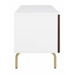 Safavieh Genevieve Wood and Metal Media Stand  in Walnut / White
