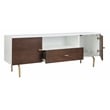 Safavieh Genevieve Wood and Metal Media Stand  in Walnut / White