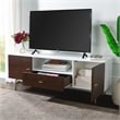Safavieh Genevieve Wood and Metal Media Stand  in Walnut / White