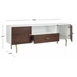 Safavieh Genevieve Wood and Metal Media Stand  in Walnut / White