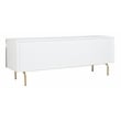 Safavieh Genevieve Wood and Metal Media Stand  in Walnut / White
