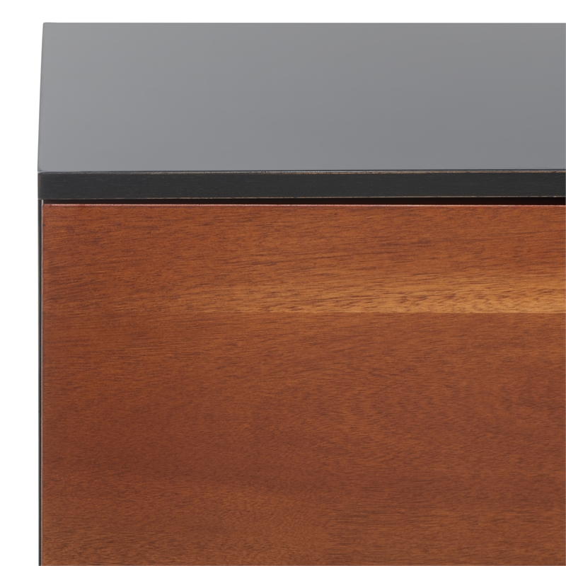 Safavieh Vance Wood and Metal 1Door 2Drawer 2Shelf Media Stand in Black / Brown