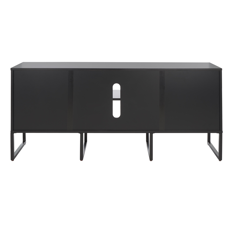 Safavieh Vance Wood and Metal 1Door 2Drawer 2Shelf Media Stand in Black / Brown