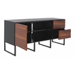 Safavieh Vance Wood and Metal 1Door 2Drawer 2Shelf Media Stand in Black / Brown