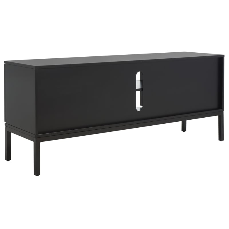 Safavieh Zadie 2 Shelf Wood Media Stand in Black / Natural