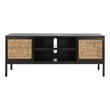 Safavieh Zadie 2 Shelf Wood Media Stand in Black / Natural