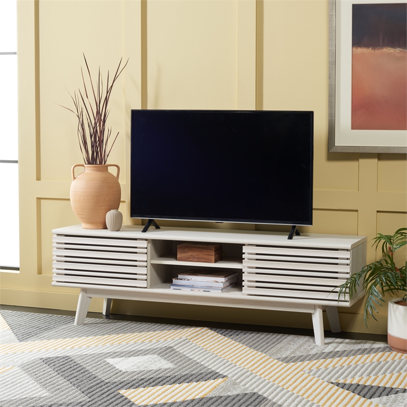 Safavieh Esma Wood 1 Shelf Media Stand in White
