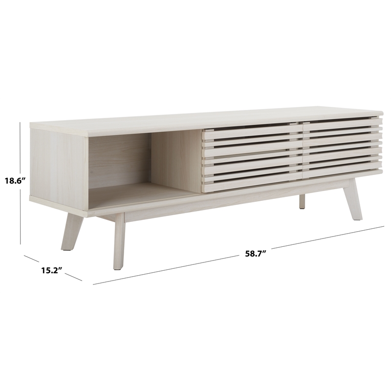 Safavieh Esma Wood 1 Shelf Media Stand in White
