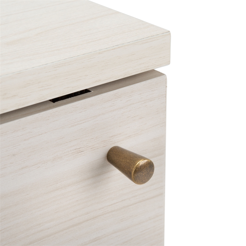 Safavieh Claude Wood 1Door 2Shelf Media Stand in White / Natural