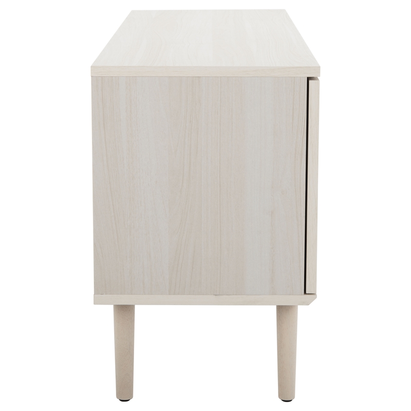Safavieh Claude Wood 1Door 2Shelf Media Stand in White / Natural