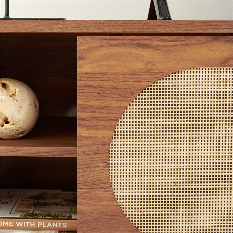 Safavieh Claude Wood 2Door 2Shelf Media Stand in Walnut / Natural