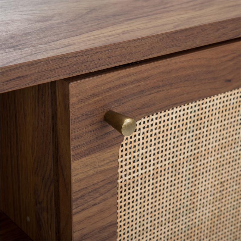 Safavieh Claude Wood 2Door 2Shelf Media Stand in Walnut / Natural