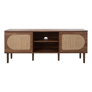 Safavieh Claude Wood 2Door 2Shelf Media Stand in Walnut / Natural