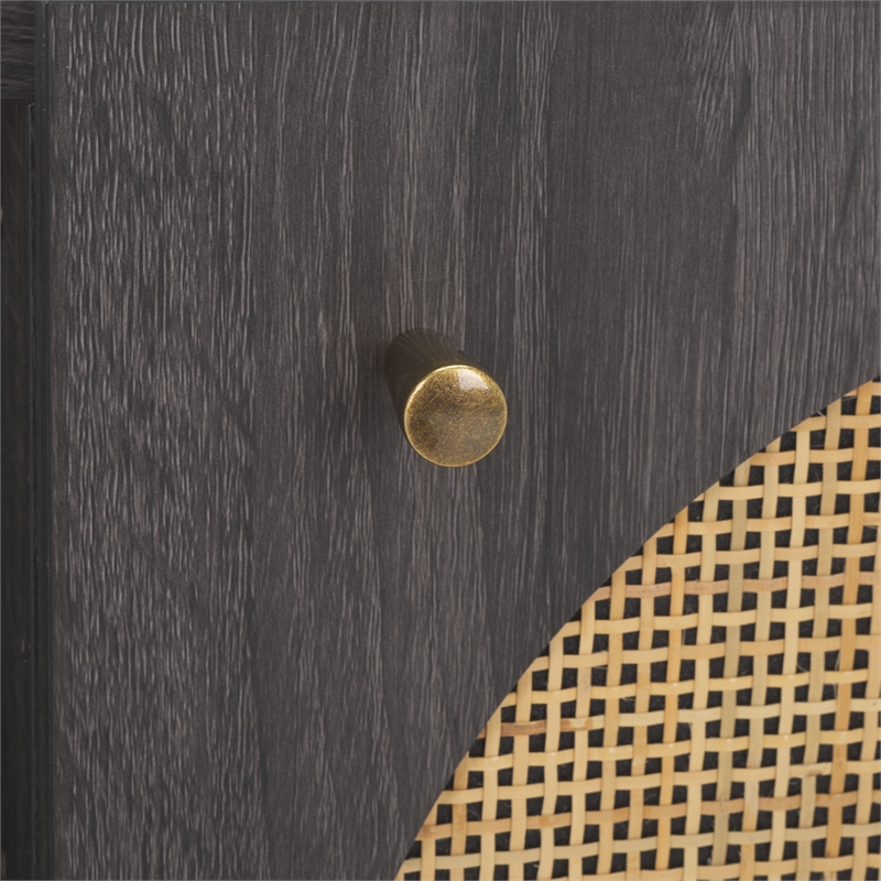 Safavieh Ophelia Wood 2Door 2Shelf Media Stand in Black / Natural