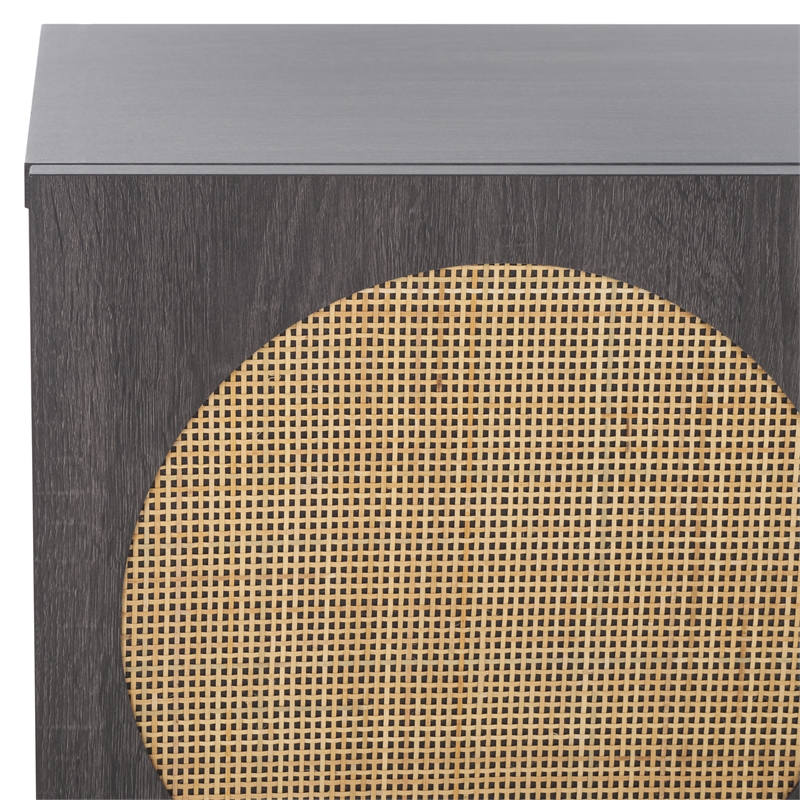 Safavieh Ophelia Wood 2Door 2Shelf Media Stand in Black / Natural