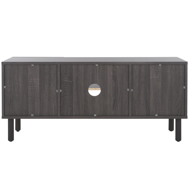 Safavieh Ophelia Wood 2Door 2Shelf Media Stand in Black / Natural