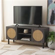 Safavieh Ophelia Wood 2Door 2Shelf Media Stand in Black / Natural