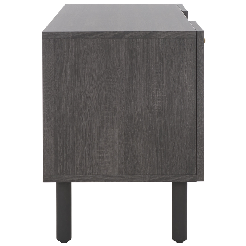 Safavieh Ophelia Wood 2Door 2Shelf Media Stand in Black / Natural