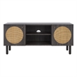 Safavieh Ophelia Wood 2Door 2Shelf Media Stand in Black / Natural