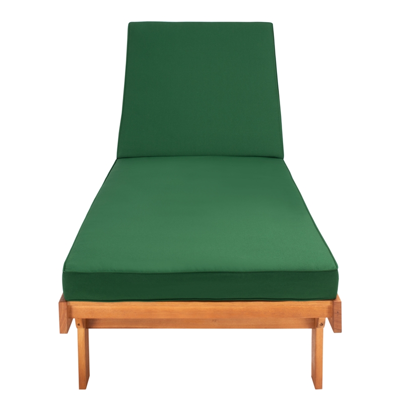 Safavieh Newport Wood Lounge Chair in Natural / Green