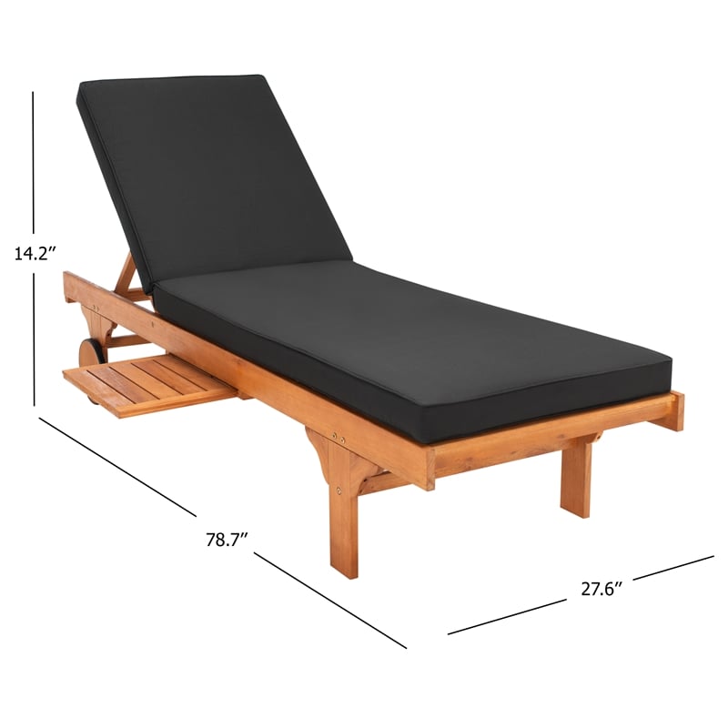 Safavieh Newport Wood Lounge Chair  in Natural / Black