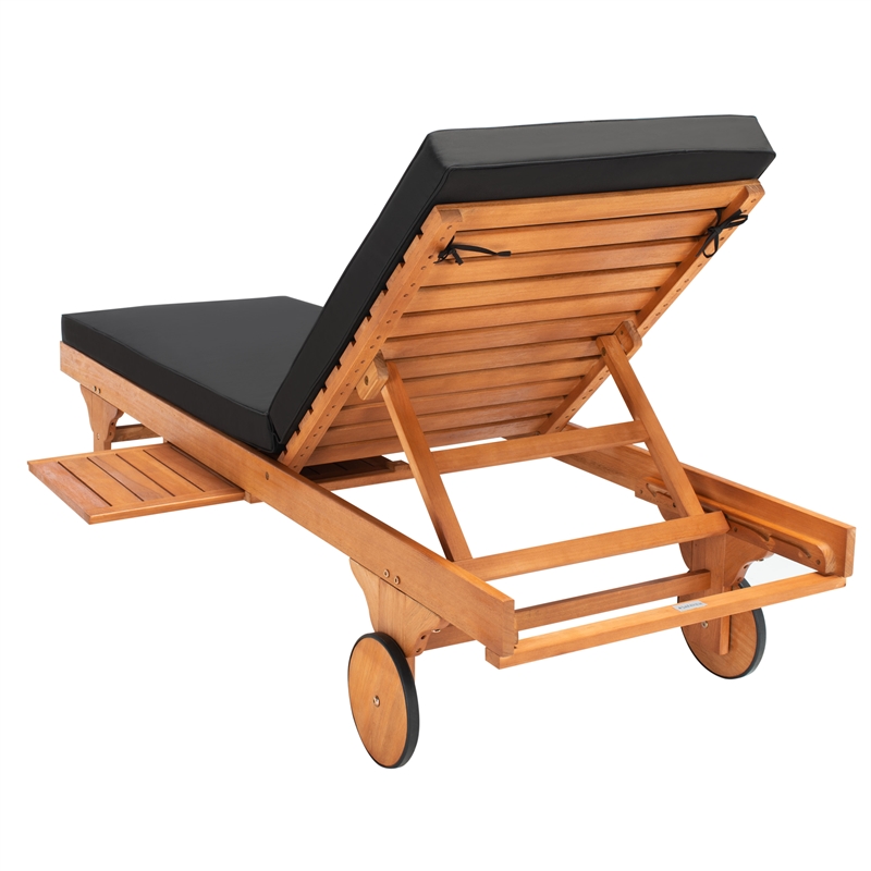 Safavieh Newport Wood Lounge Chair  in Natural / Black