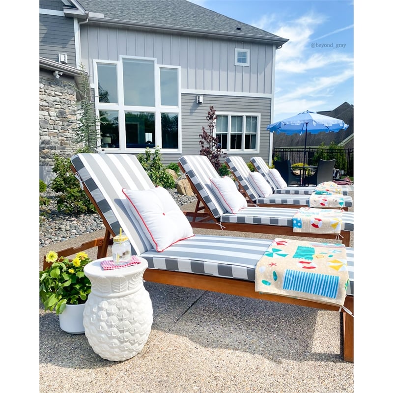 Safavieh Solano Wood Sunlounger in Natural / Gray