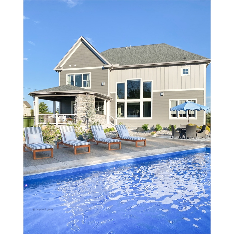 Safavieh Solano Wood Sunlounger in Natural / Gray