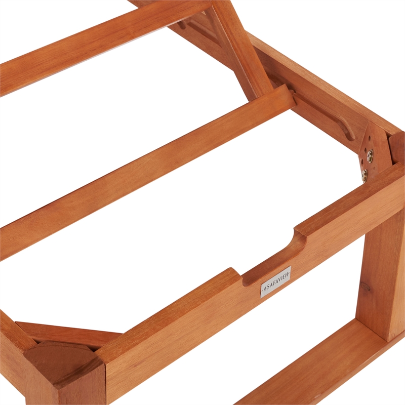 Safavieh Solano Wood Sunlounger in Natural / Green