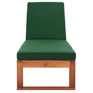 Safavieh Solano Wood Sunlounger in Natural / Green