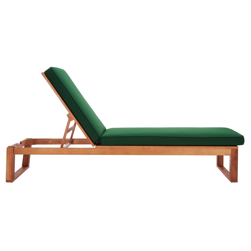 Safavieh Solano Wood Sunlounger in Natural / Green