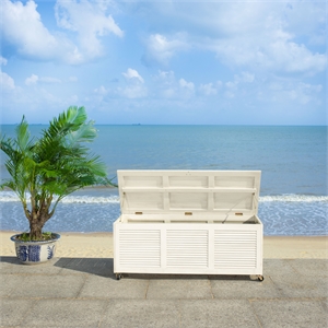 Safavieh Elina Wood Cushion Box in White