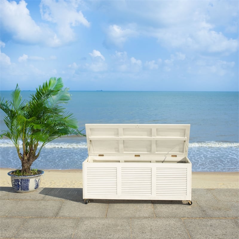 Safavieh Elina Wood Cushion Box in White