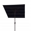 Safavieh Ortega Aluminum and Fabric 7.5Ft Sq Crank Umbrella in Navy