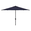 Safavieh Ortega Aluminum and Fabric 7.5Ft Sq Crank Umbrella in Navy