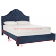 Safavieh Beckham Wood and Polyester Bed in Navy