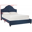 Safavieh Beckham Wood and Polyester Bed in Navy
